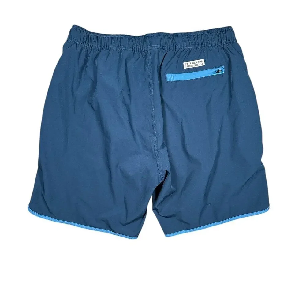 Fair Harbor Swim Trunks Mens XL Blue Lined Beach Bathing Suit Beach Pool Shorts